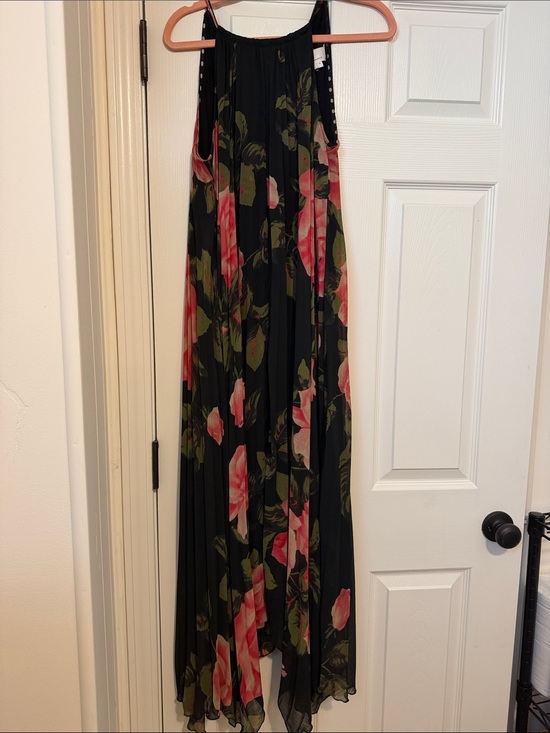 Anthropologie Dresses & Skirts - Anthropologie Black Maxi Dress with Pink Floral Print